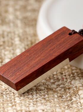 新款纯件高端定制檀木镶嵌999银生吊坠项链刻字男女情侣日礼物挂