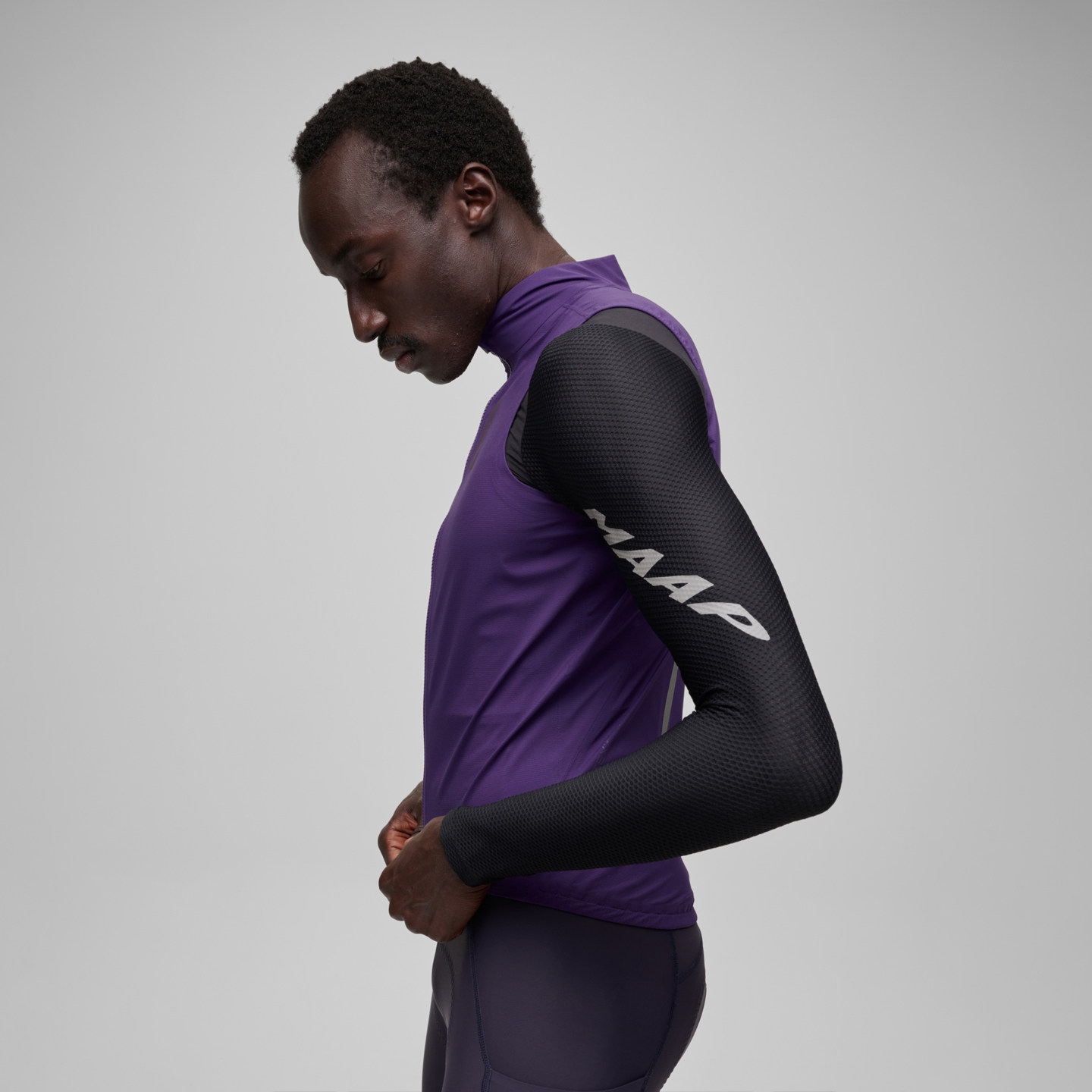MAAP Men's Atmos Series Windproof and Rainproof Cycling Vest Portable Shadow Purple