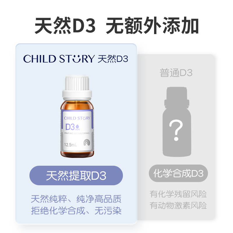 童年故事d3 维生素D3滴剂 儿童vd助力婴幼儿钙吸收 补钙好伙伴