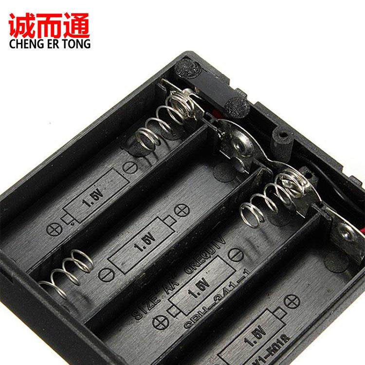 爆款厂家直销电池盒四节五号带开关带盖子可装4节5号电池带粗线,淘宝优惠券,粉丝福利购,淘宝优惠卷