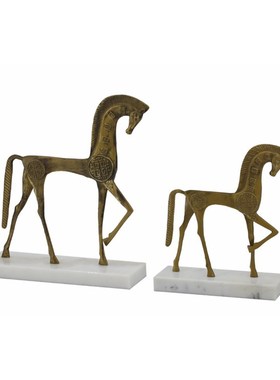 极速摆件现代简约轻奢摆件金属大理石样板房售楼W处摆件装饰品