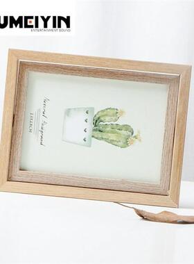 nordic vintage wooden photo frame placed on a 6 7 rotating