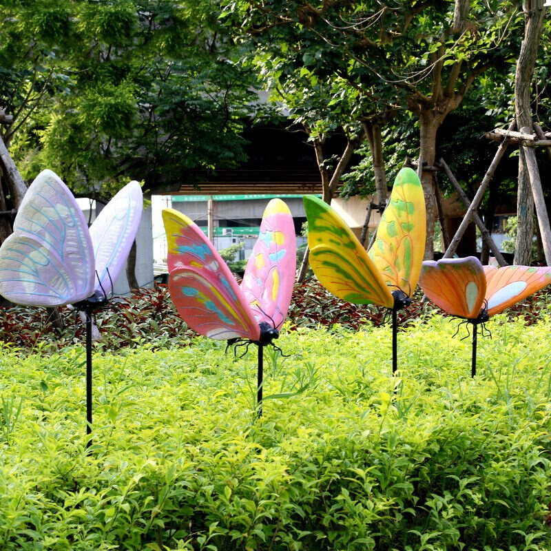 悦吉祥仿真发光蝴蝶摆件户外玻璃钢动物雕塑园林景观公园景区花园-图1