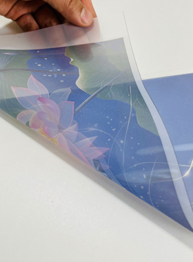 打印定制半透纱屏风纱帘云雾纱幔吊幔遮挡帘挂画UV喷绘吊旗禅意荷
