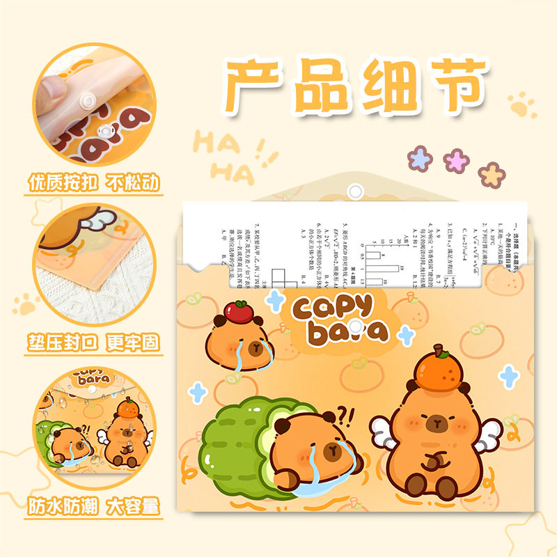文件袋透明a4纽扣资料袋创意学生卡通可爱文件夹补习袋小文件包,淘宝优惠券,粉丝福利购,淘宝优惠卷
