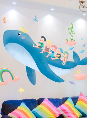 幼儿园儿童房间布置可爱卡通贴纸墙贴画卧室床头衣柜装饰墙纸自粘