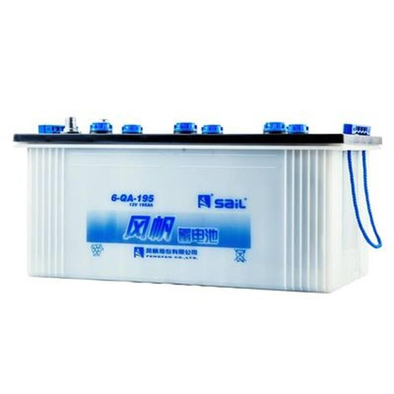 风帆免维护蓄电池6-QW-195船舶 发电机组启动型铅酸电瓶12V195AH - 图0