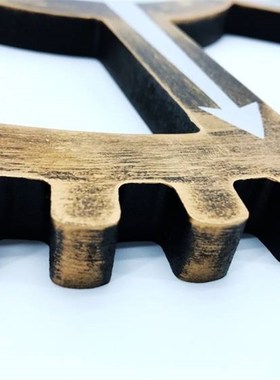 复古工业风仿金属装饰齿轮KTV酒吧餐厅木质壁饰挂钟创意个性壁挂