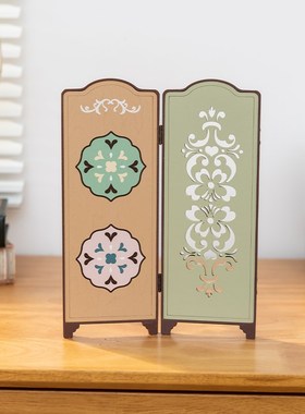 阿楹 法式中古风屏风摆件高级小众客厅女生房间玄关餐边柜装饰画