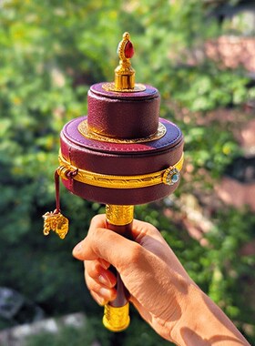 学院转金筒e手摇经转简藏族经转轮六字真言圣大解手持转经纶金转