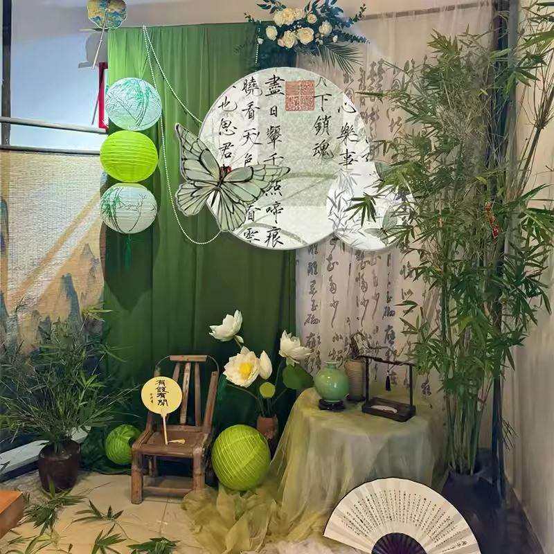 书法氛围布置教室环创国古风背场景网红打卡墙面装饰蝴蝶贴画展示,淘宝优惠券,粉丝福利购,淘宝优惠卷