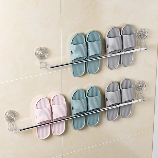 Suction cup towel rack bathroom without punching bathroom telescopic