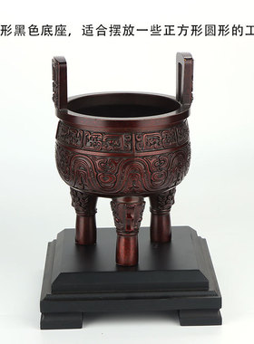 2025新款实木圆形底座工艺花盆摆件正方形底座木质工艺品装饰鱼缸