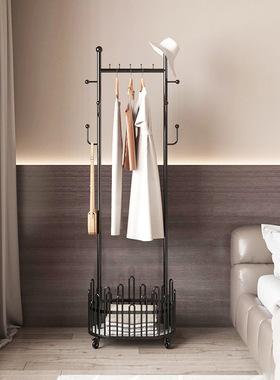 轻奢北欧风现代衣架落地卧室浴室家用H多功能挂衣架简易网红衣帽