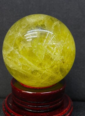 厂家天然黄水晶球原石摆件客厅玄关卧室厨房火烧X天门招财送礼