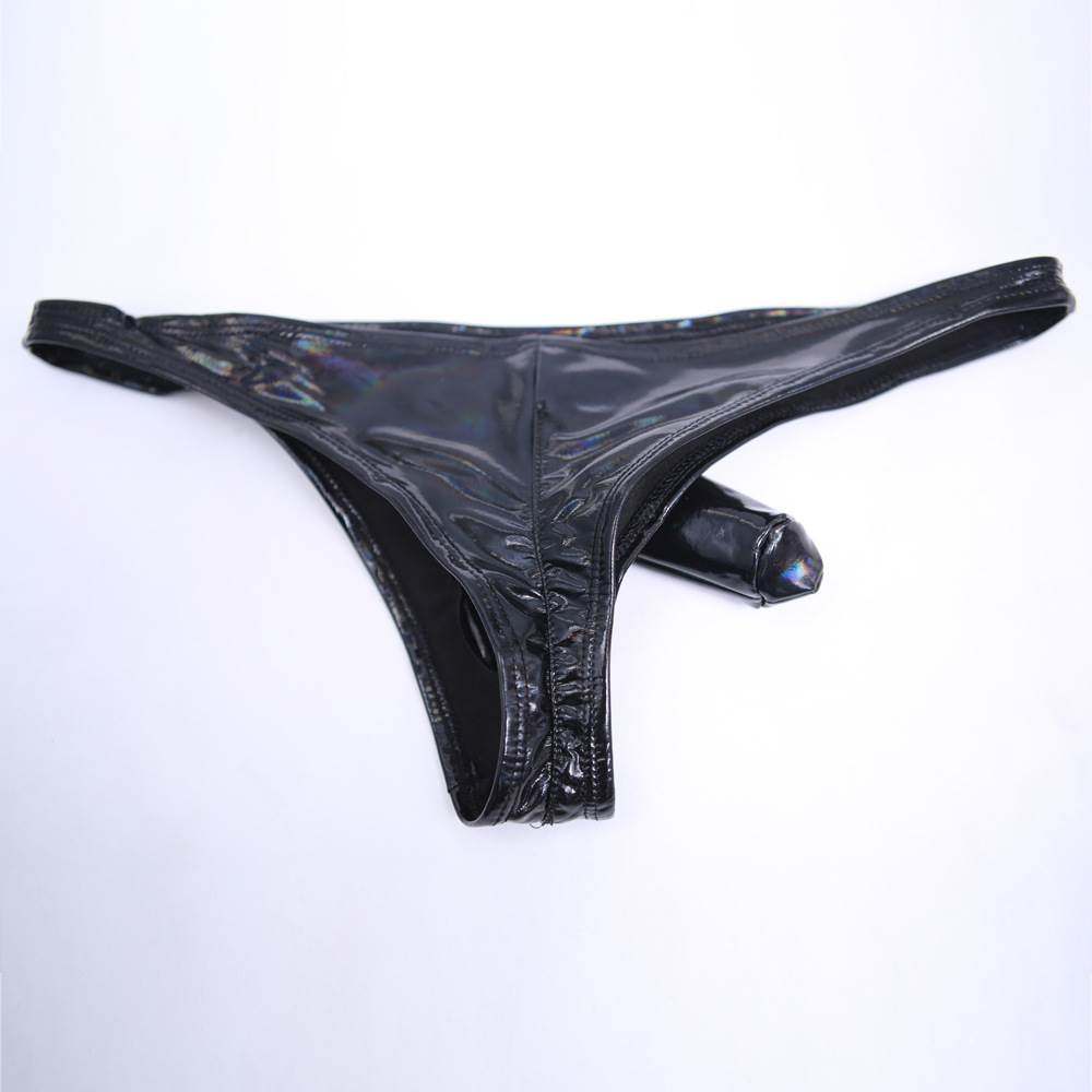 2021夏季炫彩皮酷亮男士枪蛋分离小三角裤后裆抽裆性感塑臀小皮裤,淘宝优惠券,粉丝福利购,淘宝优惠卷