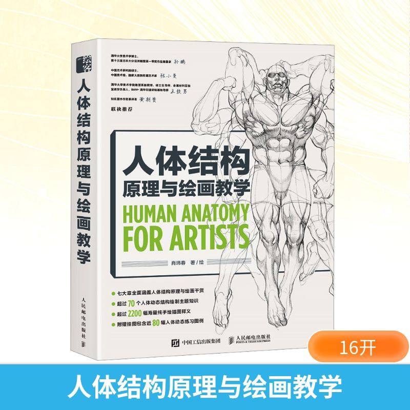 【赠海报+视频+随机亲签】人体结构原理与绘画教学 肖玮春绘  画画的春哥 插画人物结构造型绘画零基础入门自学教材临摹 新华正版,淘宝优惠券,粉丝福利购,淘宝优惠卷
