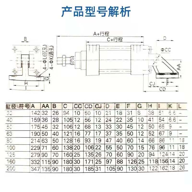 MBB气缸单耳座CR/MB-B03/MB-B04/MB-B05/MB-B63/MB-B80/MB-B100 - 图2
