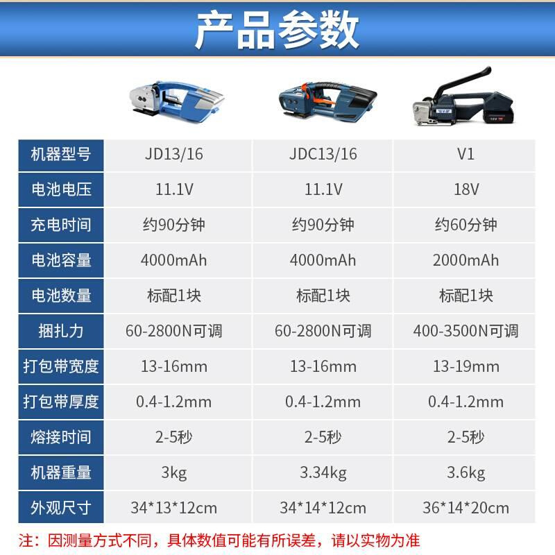 免《开专票》迪图JD13/16电动打包机手提式 pet塑钢带pp带捆扎机 - 图1