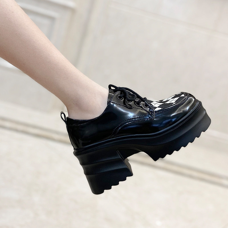 小个子女鞋显高i系带深口单鞋增高9cm厚底鞋女超高跟鞋子小皮鞋款,淘宝优惠券,粉丝福利购,淘宝优惠卷