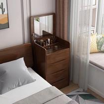Bedside Small Makeup Table Full Solid Wood Small Flip Flops Dresser Mini-Bed Head Cabinet Makeup Table Containing Cabinet Integral Sleeper