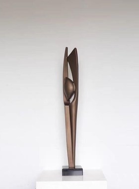 细长抽象艺术摆件玄关转角软装配饰电视柜窄长装饰摆件高瘦人造型