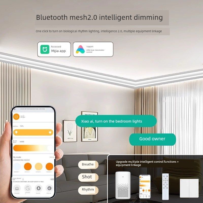 免吊顶明装发光石膏线灯客厅顶角阴角灯双眼皮装饰条墙角线条灯带,淘宝优惠券,粉丝福利购,淘宝优惠卷
