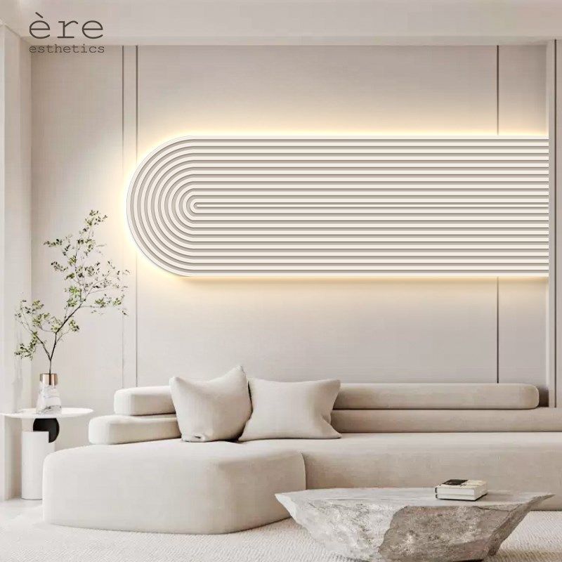 现代极简抽象客厅横幅装饰画LED灯画奶油风高级感沙发背景墙挂画,淘宝优惠券,粉丝福利购,淘宝优惠卷