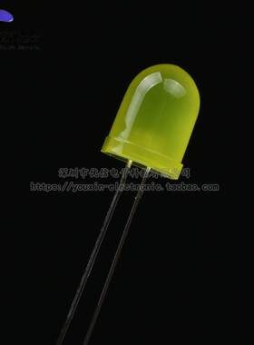 原装正品 10MM/F10直插圆头LED灯珠黄发黄 黄色发光二极管 长脚