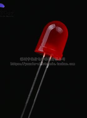 原装正品 10MM/F10直插圆头LED灯珠红发红 红色发光二极管 长脚