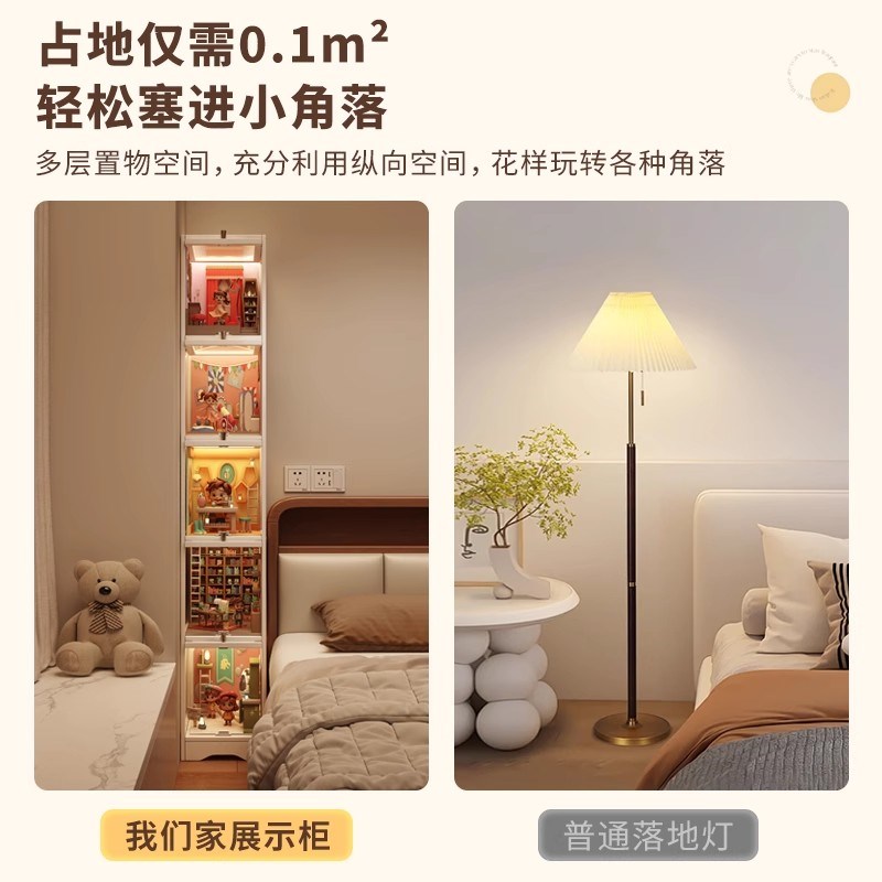 微缩造景展示柜适用若来超级世界diy小屋模O型盲盒手办收纳展示架 - 图1