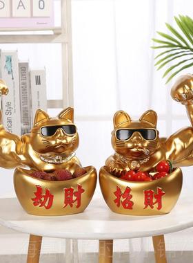 正品创号意大麒麟臂招摆财猫收纳件家装居饰品办公室柜台店铺开业