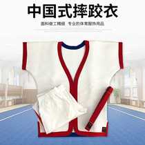 Jepmy wrestling clothes male and female Chinese style Wrestling Clothing Red Blue White Thickened can be worn on both sides