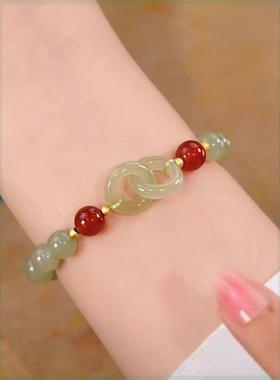 超仙环环相扣手串小众设计感手链女同心圆手镯手饰品妈妈节日礼物