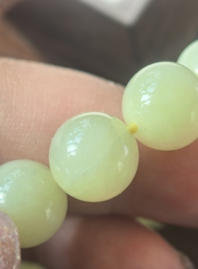 和田玉黄口黄玉手串12mm有棉裂矿点介意勿拍