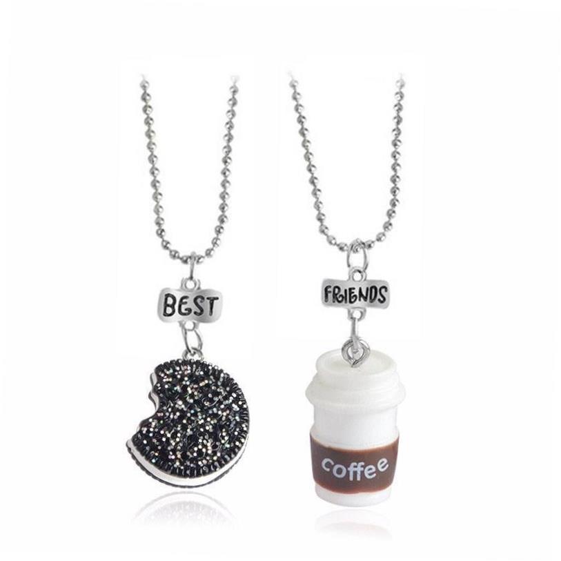 Couple Pendant Necklace 2Pcs Friendship Jewelry for ladies - 图2