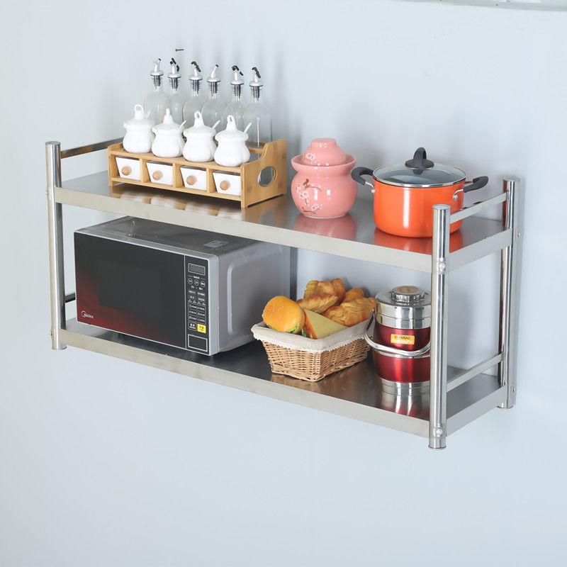 不锈钢置物架壁挂墙架商用饭店厨房挂墙层架收纳墙壁架子墙上货架 - 图0