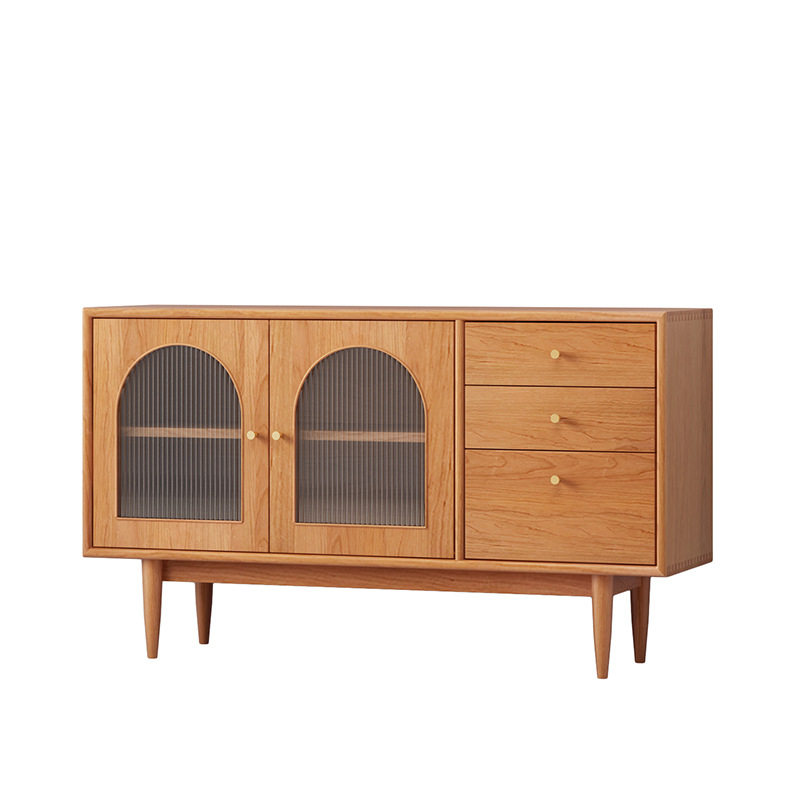 北欧实木餐边柜现代简约客厅茶水柜展示柜日式藤编收纳储物餐柜,淘宝优惠券,粉丝福利购,淘宝优惠卷