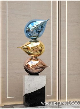 定制不锈钢雕塑 镀钛工艺 不锈钢抽象雕塑 工艺品摆件轻奢 铜制品