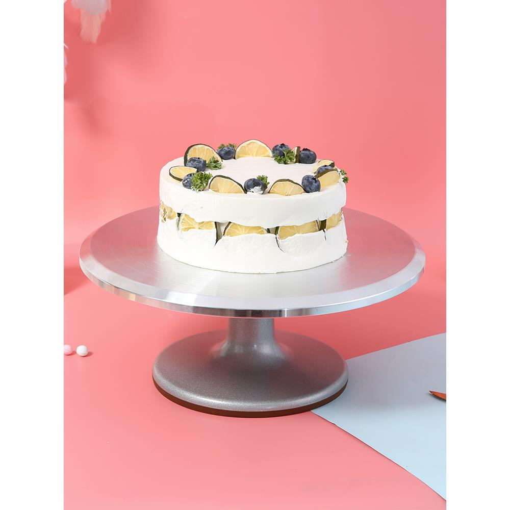 裱花台烘焙工具套装铝合金托台旋转抹面家用商用裱花转台蛋糕转盘 - 图1