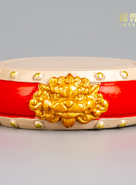 摆件麒麟小鼓配件砂石底架摆饰客厅青兽首底座工艺礼品家居装饰