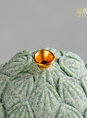 中式家居装饰创意香插客厅香座莲苞线香炉砂石青工艺摆件