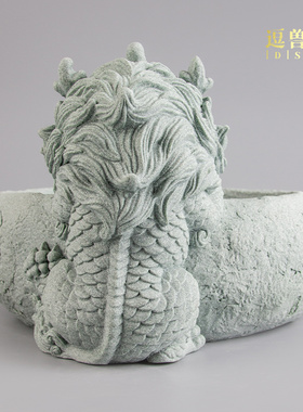 器摆饰装饰麒麟精品创意流水吐财鱼缸中式家居办公创意国潮