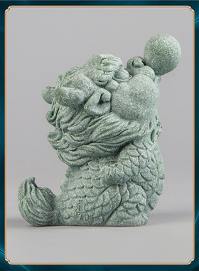 摆件居家精品国潮动物桌面办公室泡泡龙茶宠吹泡泡装饰创意