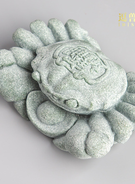 国潮办公在手富甲横财鱼缸造景摆件送礼螃蟹八方家居装饰品