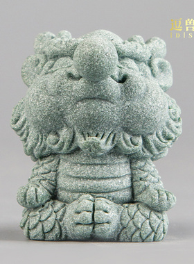 居家创意动物中式泡泡龙桌面精品装饰摆件办公茶宠神思国潮