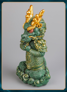 摆件桌面玄关招财纳福创意创龙桌面将国潮文青砂家用客厅装饰品