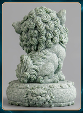 酒柜纪念装饰品摆件玄关开业家居青砂中式乔迁礼物石狮子