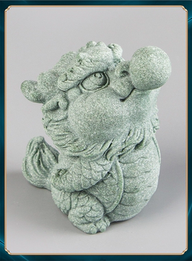 泡泡龙桌面装饰办公室砂石国潮居家中式精品青摆件茶宠创意动物