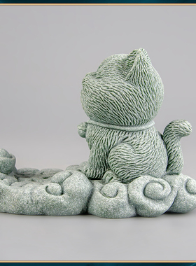 茶具茶玩摆件招财猫精品摆设品装饰茶宠砂石可养茶桌茶台青创意